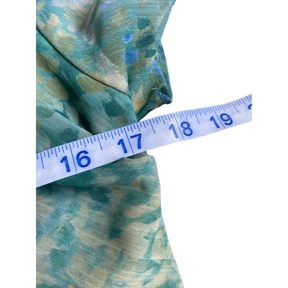 Coldwater‎ Creek Tiered Chiffon Maxi Dress Size 6 Blue Watercolor Kentucky Derby